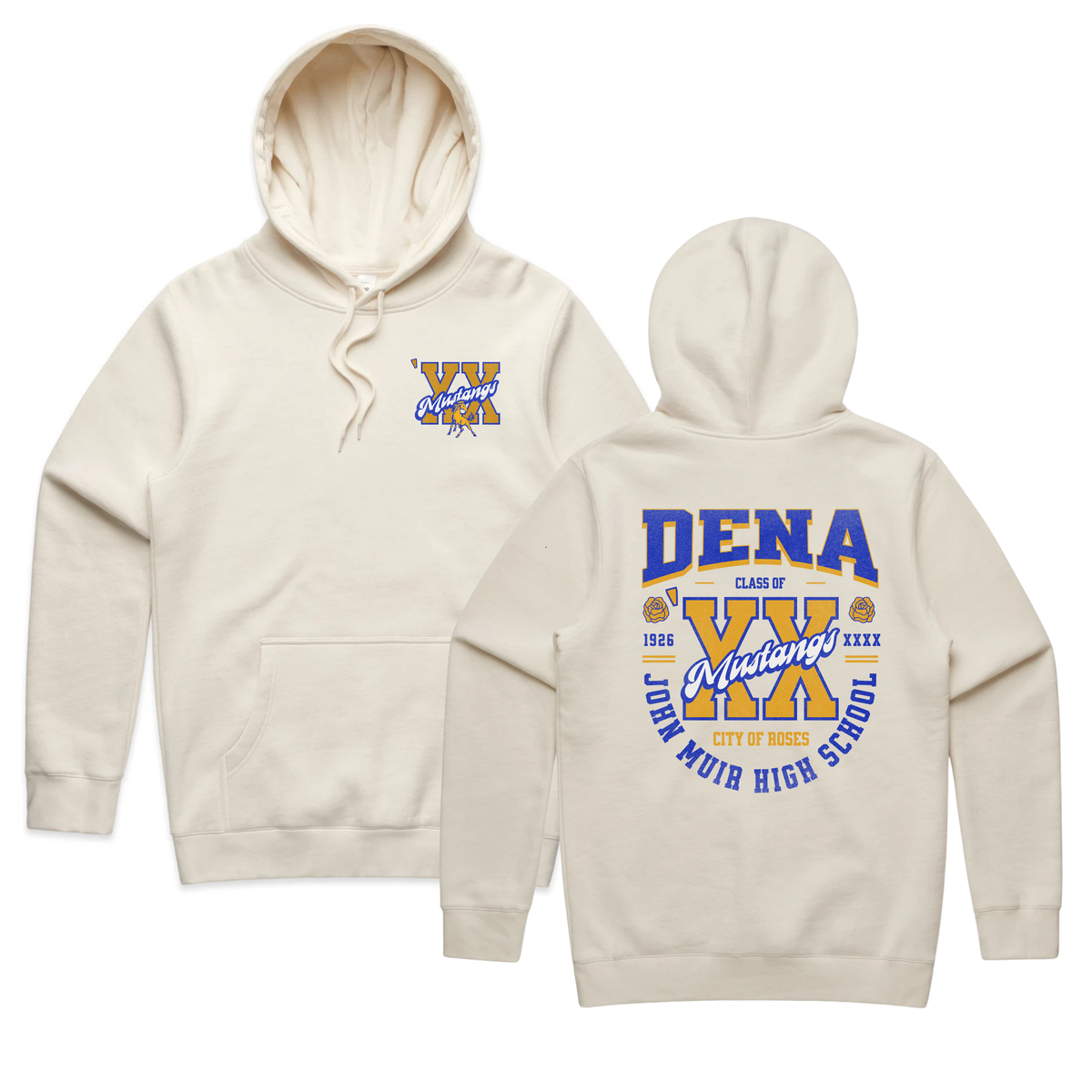 Customized Mustangs Hoodie // Ecru