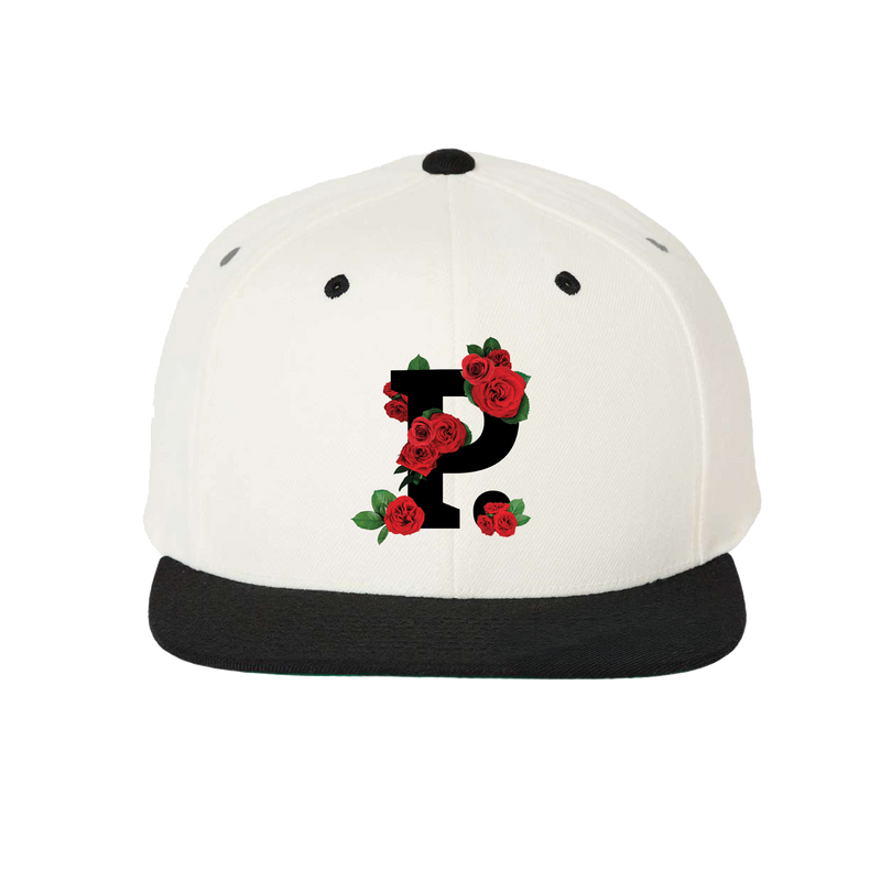 P is for Roses // Black P // Black and White Snapback